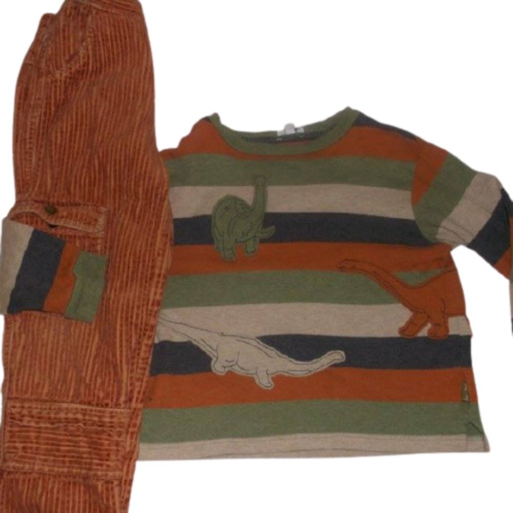 Striped Long Sleeve Shirt & Pants Set Size 6 ---